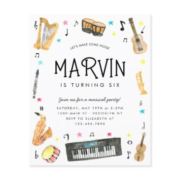 cheap instrument cute musical notes music birthday flyer