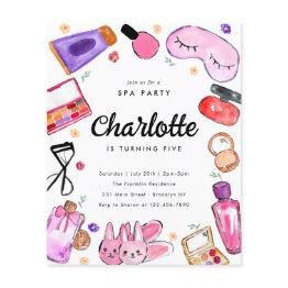 Small Cheap Makeup Girls Pajama Slumber Spa Birthday Flyer Front View