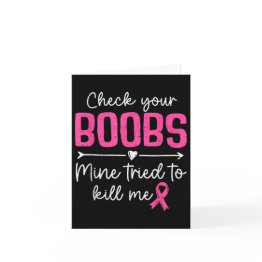 Small Check Your S Breast Cancer Awareness Survivor Supp Invitations Front View