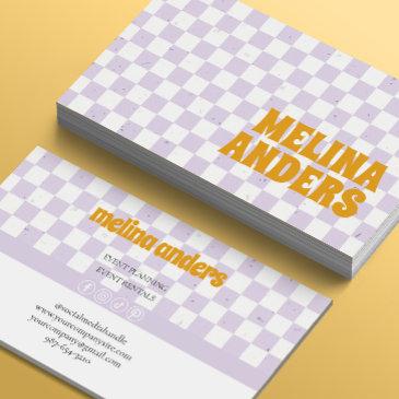 checkered retro business invitations