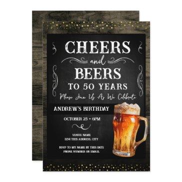 cheers and beers 50th birthday party budget invitation