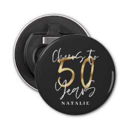 Small Cheers To 50 Years Age Birthday Personalized Bottle Opener Front View