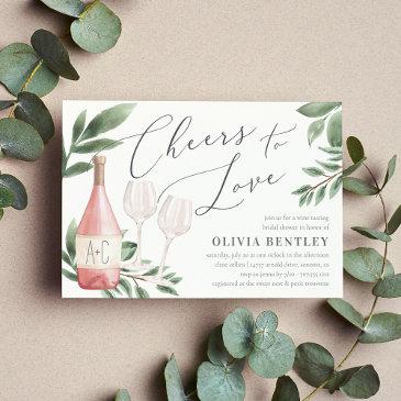 cheers to love wine tasting bridal shower invitation