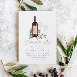 Small Cheers To Love Wine Tasting Bridal Shower Invitation Front View