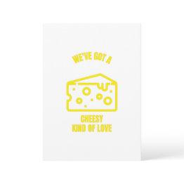 Small Cheesy Kind Of Love Funny Cheese Pun Jokes Invitation Front View