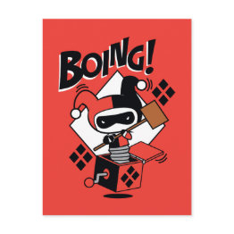 Small Chibi Harley-quinn-in-a-box With Hammer Postinvitations Front View