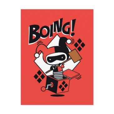 chibi harley-quinn-in-a-box with hammer postinvitations