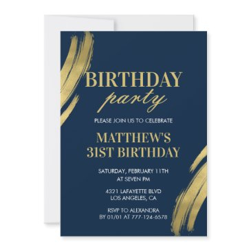 chic 31st birthday invitations party boy navy