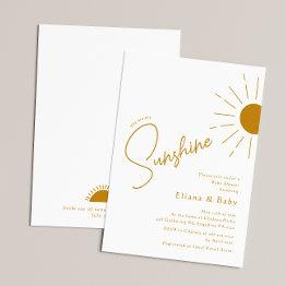Small Chic Boho You Are My Sunshine Baby Shower Invitation Front View