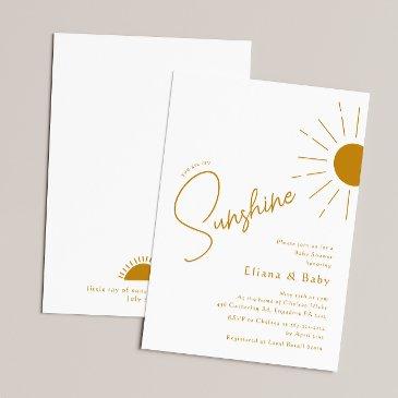 chic boho you are my sunshine baby shower invitation