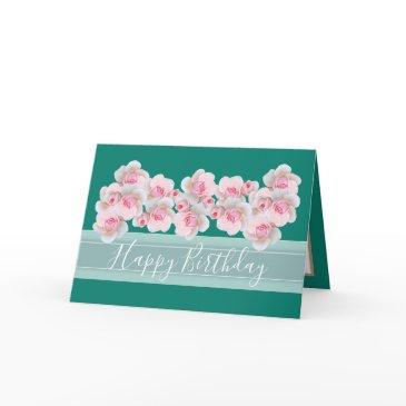 chic floral bouquet pink rose bud flowers birthday invitations