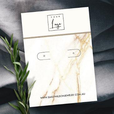 chic gold calacatta marble hoop earring business invitations