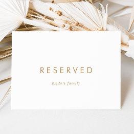 Small Chic Gold Typography Reserved Sign Front View