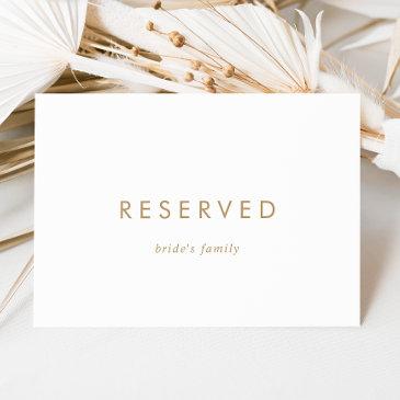 chic gold typography reserved sign