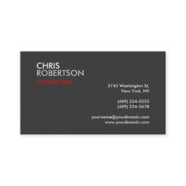 Small Chic Gray Red Attractive Business Invitations Front View