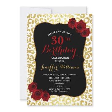 chic modern gold white leopard jaguar cheetah   invitation