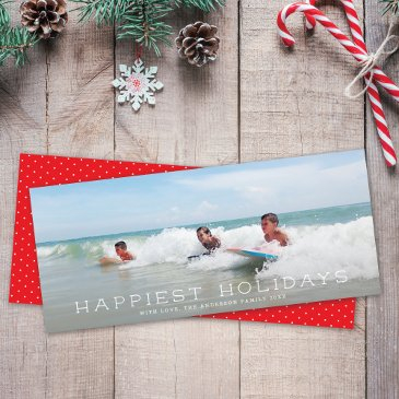 chic panoramic simple minimalist 1 photo christmas holiday invitations