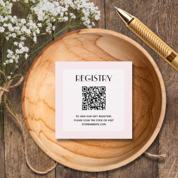 chic pink girl baby shower registry qr code enclosure invitations