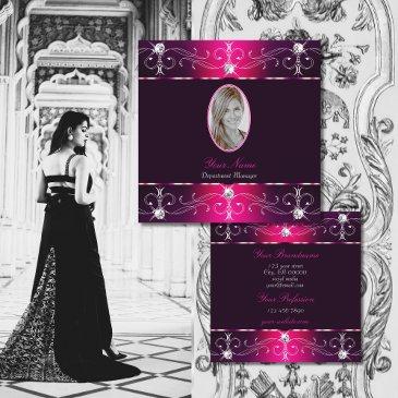 chic pink purple burgund ornate ornaments add foto square business invitations