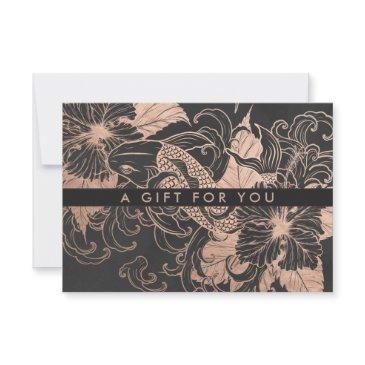 chic rose gold floral koi | gift certificate