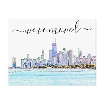 chicago skyline moving announcement postinvitations