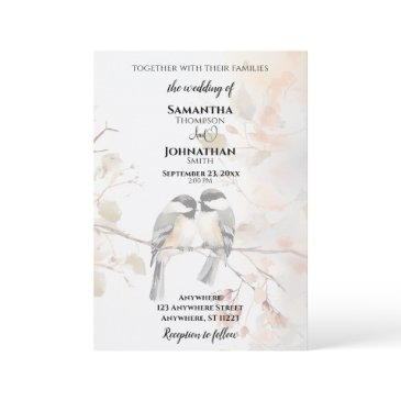 chickadee wedding invitation