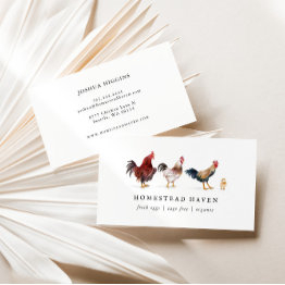 Small Chicken Farm Business Invitations Front View