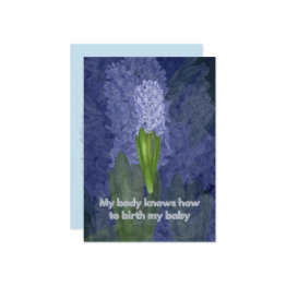 Small Childbirth Affirmation Invitations With Flowers Front View