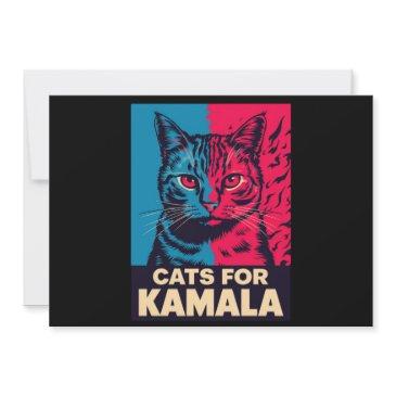 childless cat lady is voting kamala harris 2024 invitation