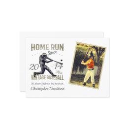 Small Childs Little League Baseball Birthday Invitation Front View