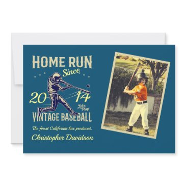 childs little league baseball birthday invitation