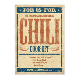 Small Chili Cook Off Invitations Front View