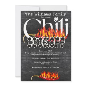 chili cookoff cook off contest family annual party invitation