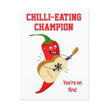 chilli eating champion you're on fire funny postinvitations