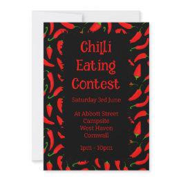 Small Chilli Eating Contest Invitation Front View