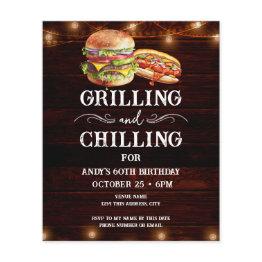 Small Chilling And Grilling 60th Birthday Invite Front View