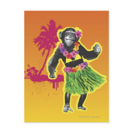 Small Chimpanzee Hula Dancing Postinvitations Front View