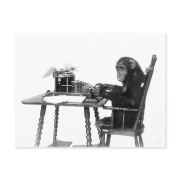 chimpanzee typing postinvitations