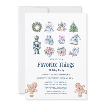 chinoiserie favorite things holidays party invitation