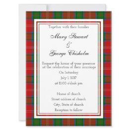 Small Chisholm Scottish Wedding Invitation Front View