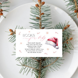 Small Christmas Baby Shower Books For Baby Enclosure Invitations Front View