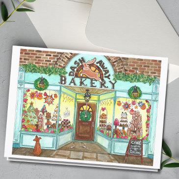christmas bakery watercolor invitations