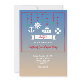 Small Christmas Boat Mobile Invitation Front View