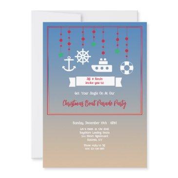christmas boat mobile invitation