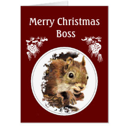 Small Christmas Boss, From The Bunch Of Nuts -squirrel Invitations Front View