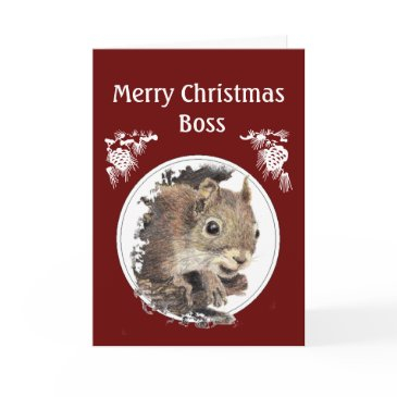 christmas boss, from the bunch of nuts -squirrel holiday invitations