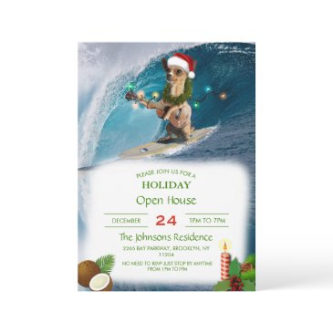 christmas chihuahua surfing     invitation