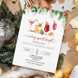 Small Christmas Cocktail Party Invitation Front View