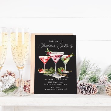 christmas cocktail's elegant party invitation