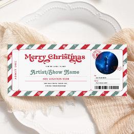 Small Christmas Concert Event Show Gift Ticket Invitation Front View